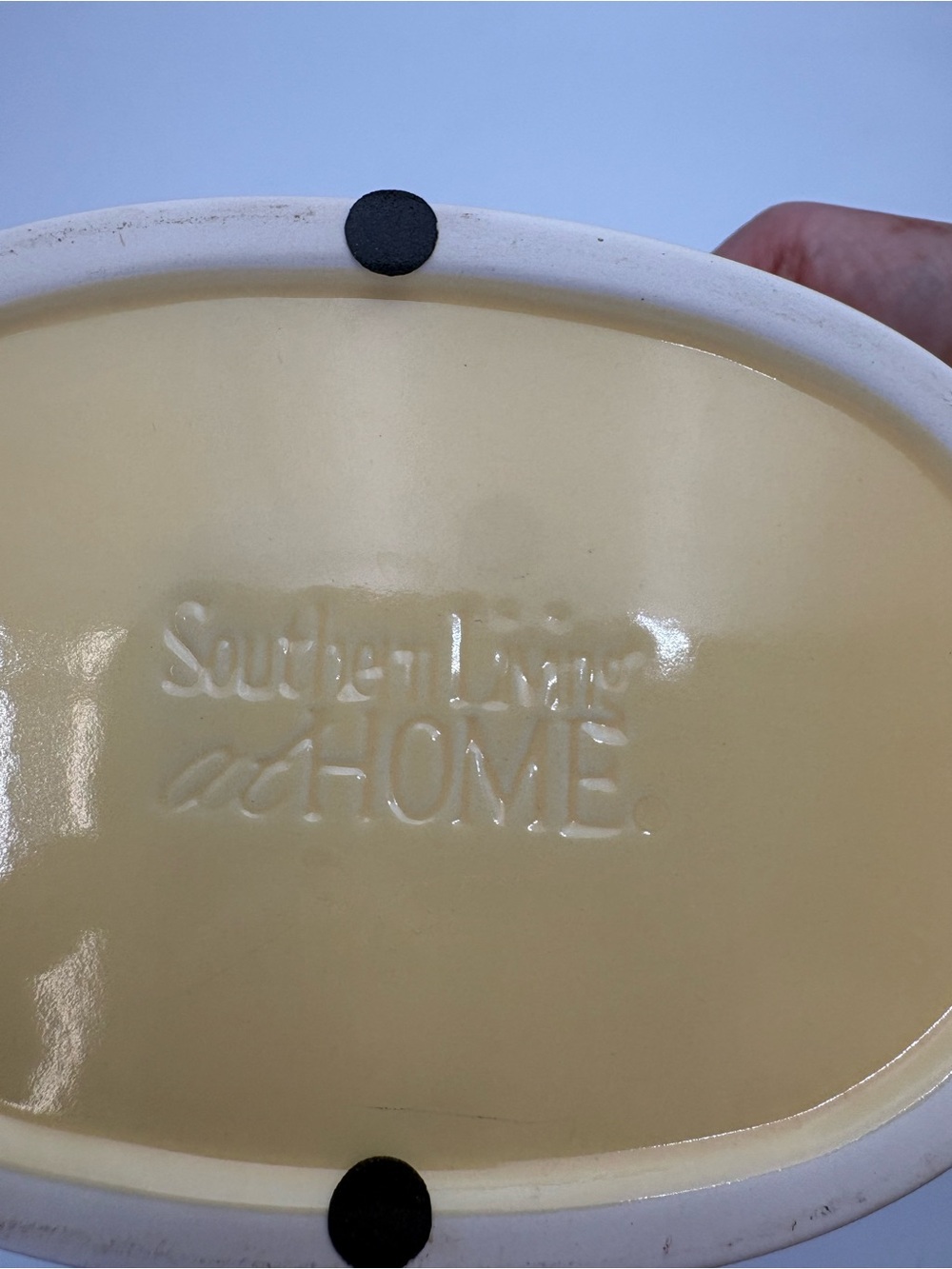 Vintage Southern Living At Home Butter Yellow Glazed Ceramic Vase w/Floral Frog - Picture 11 of 16
